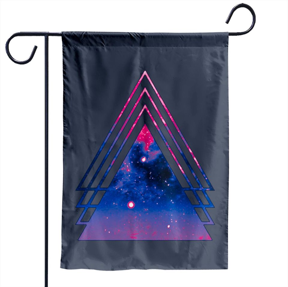 Bi Pride Layered Galaxy Triangles - Bisexual Pride - Garden Flags
