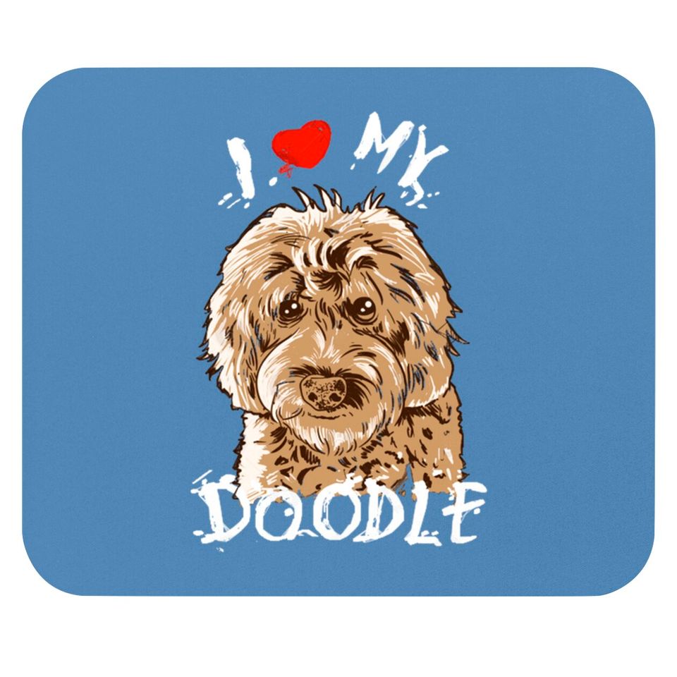 Cute I Love My Goldendoodle Gift Golden Doodle Print - Goldendoodle - Mouse Pads
