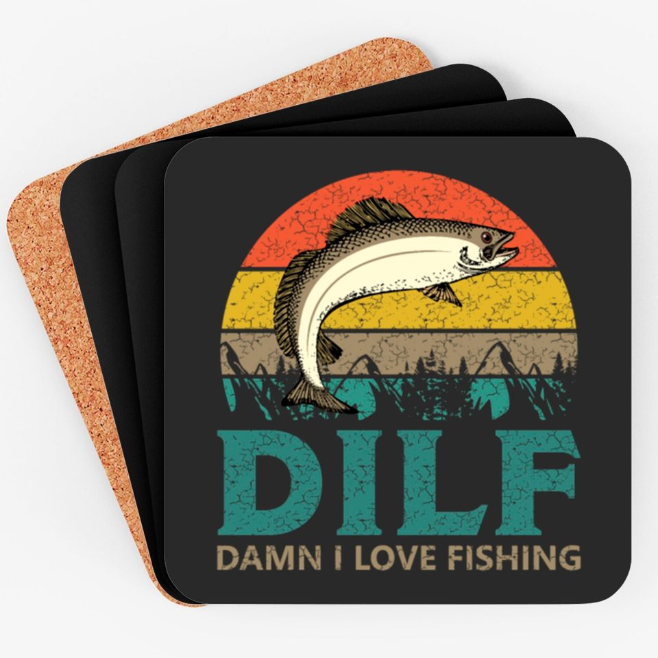 DILF - Damn I love Fishing! Coasters