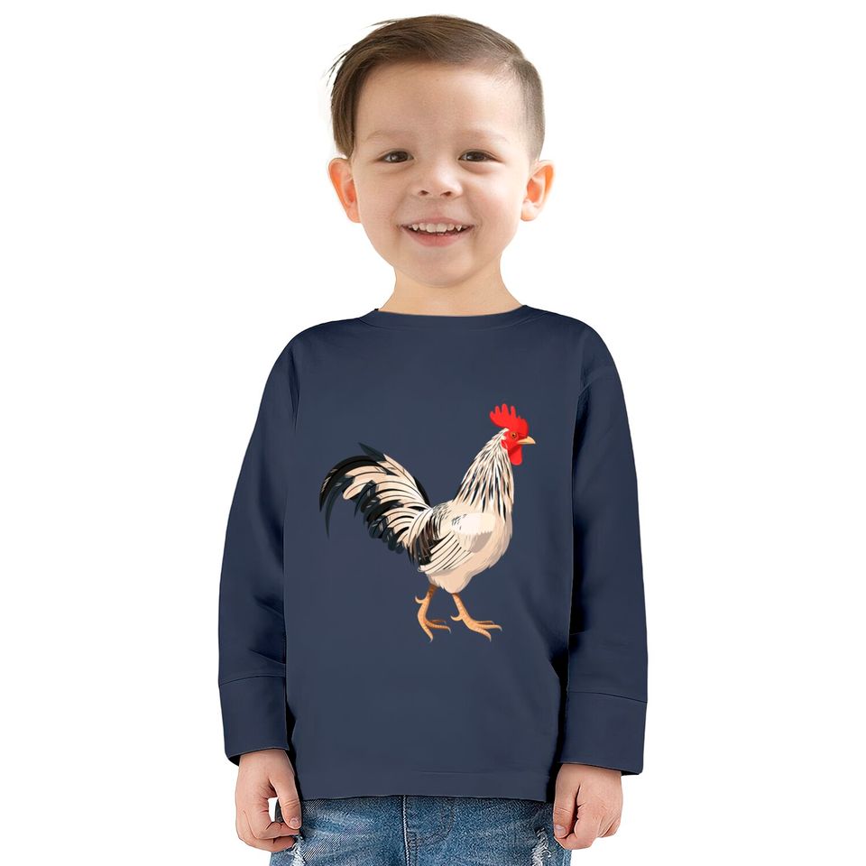 Realistic rooster  Kids Long Sleeve T-Shirts