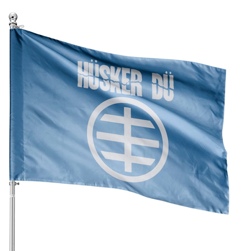Blue Husker Du Circle Logo 1 House Flag House Flags