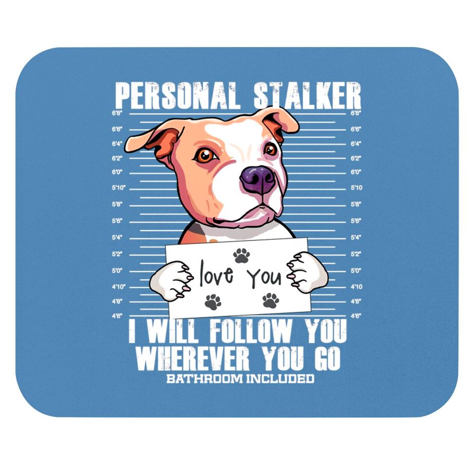 Stalker Pitbull Dog Cartoon - Pitbull - Mouse Pads