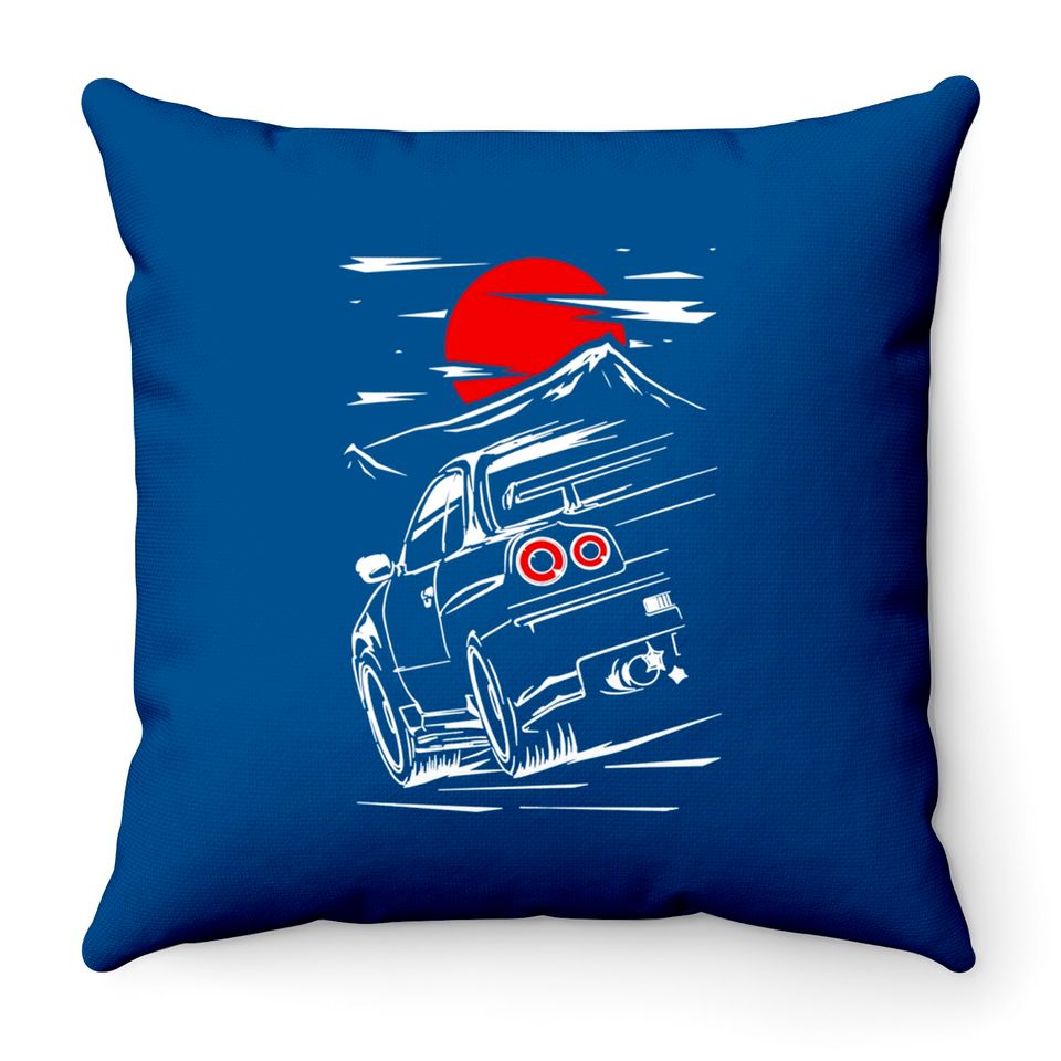 Nissan Skyline GTR 34 - Nissan Skyline Gtr R34 - Throw Pillows