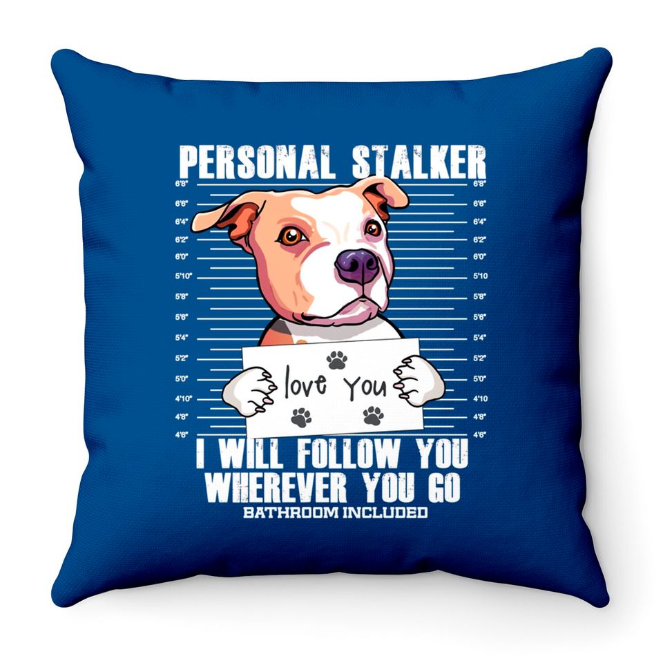 Stalker Pitbull Dog Cartoon - Pitbull - Throw Pillows