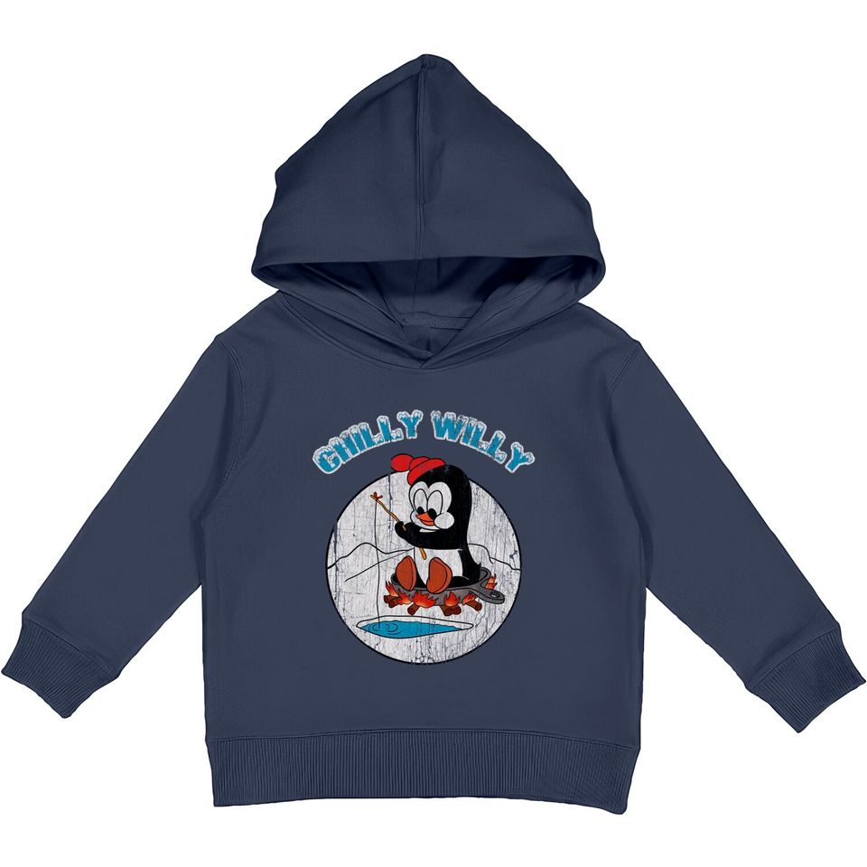 Distressed Chilly willy - Chilly Willy - Kids Pullover Hoodies