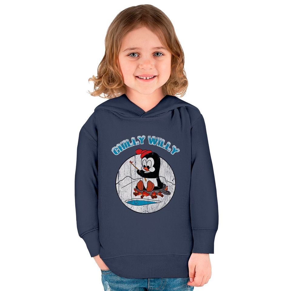 Distressed Chilly willy - Chilly Willy - Kids Pullover Hoodies