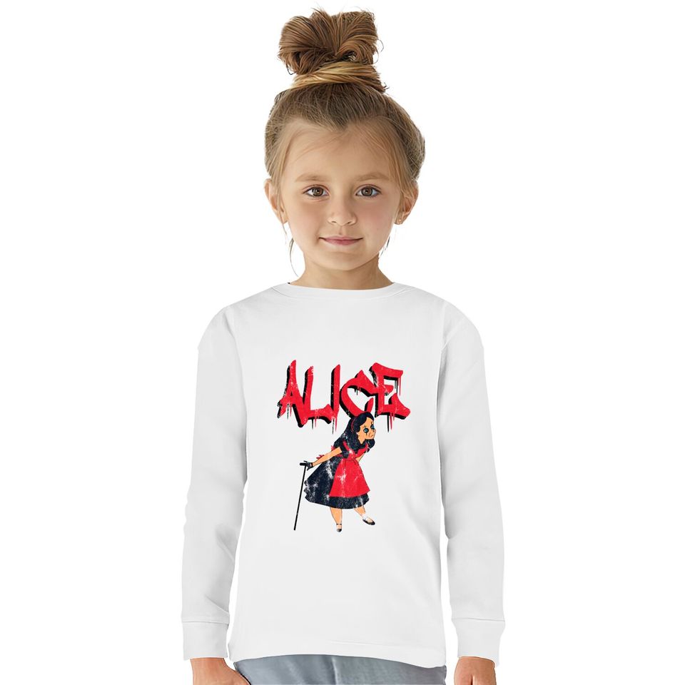 Alice In Wonderland Vs Alice Cooper - Alice Cooper -  Kids Long Sleeve T-Shirts