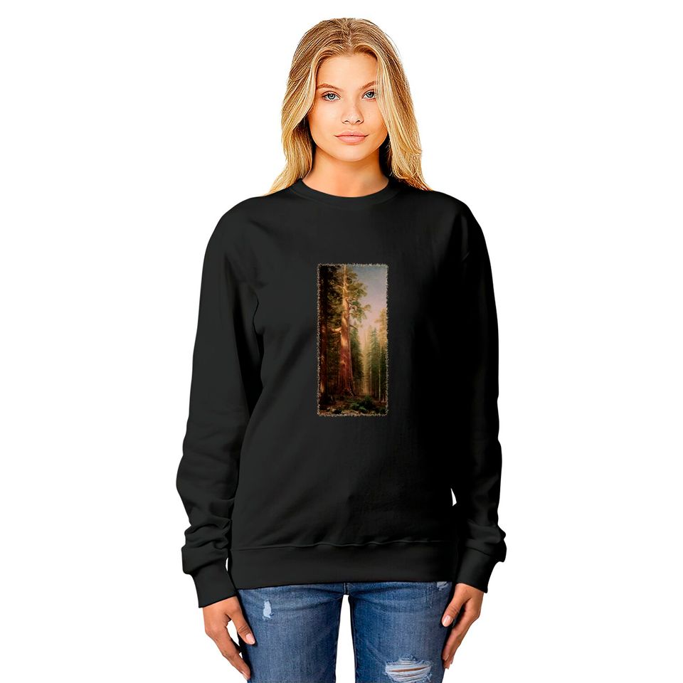 Redwood Trees by Albert Bierstadt - Redwood Trees - Sweatshirts