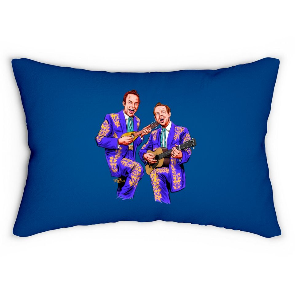The Louvin Brothers - An illustration by Paul Cemmick - The Louvin Brothers - Lumbar Pillows