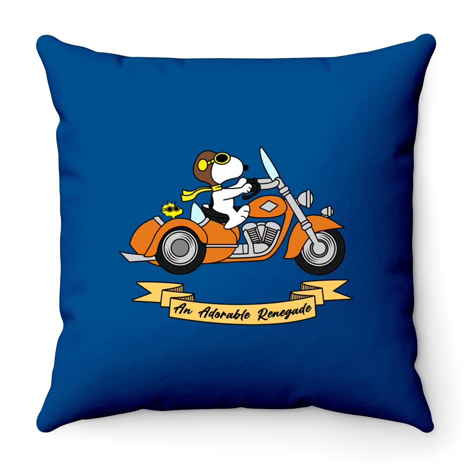 Snoopy Motorcycle - Snoopy - Throw Pillows