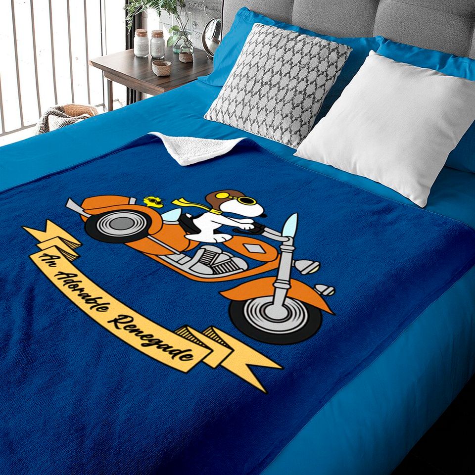 Snoopy Motorcycle - Snoopy - Baby Blankets