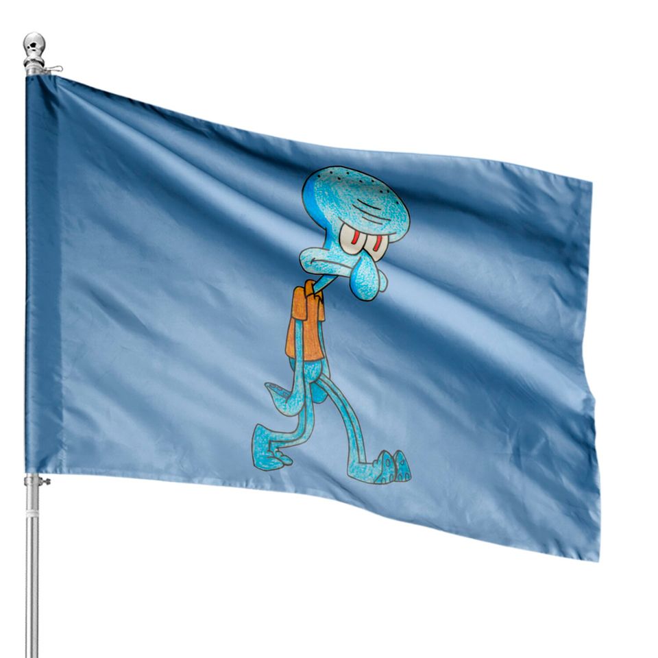 Grumpy Squidward - Squidward - House Flags