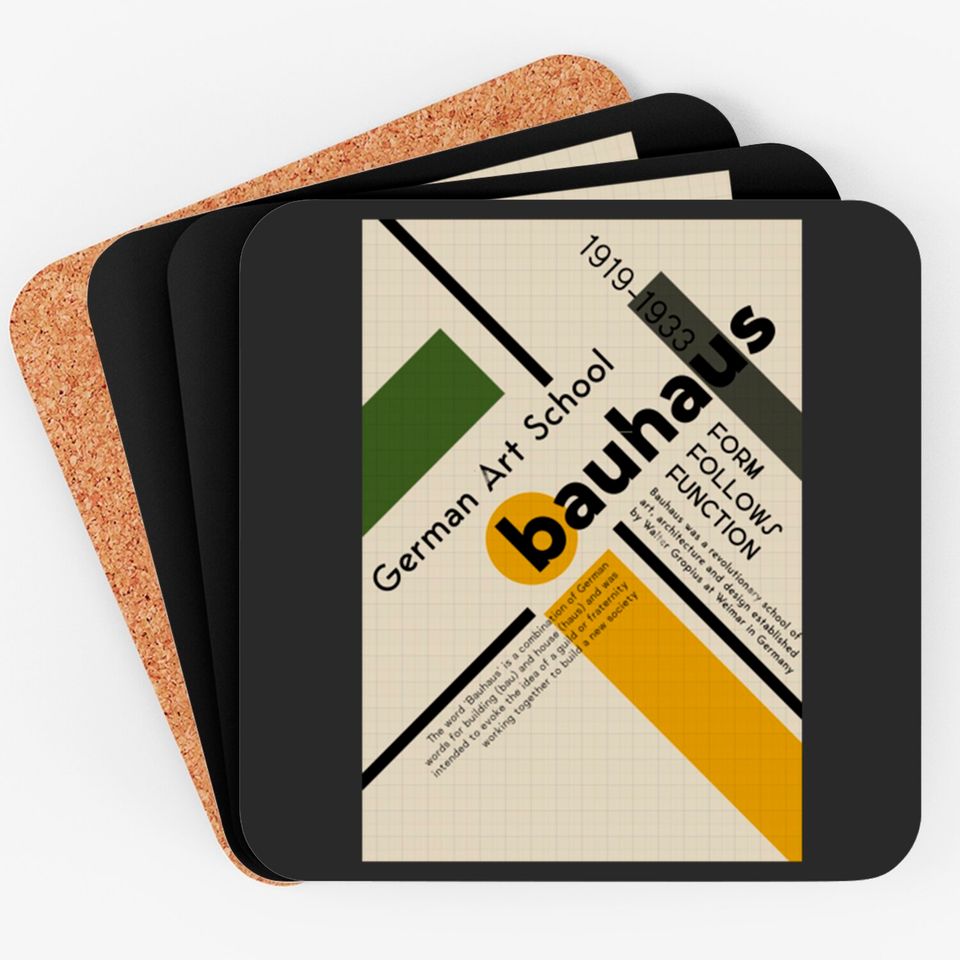 Bauhaus German Art School Retro Vintage Poster Design Coasters - Bauhaus - Coasters