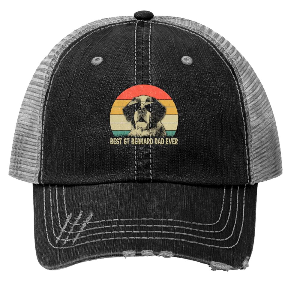 vintage best st. bernard dad ever Trucker Hat father's day gift - Best St Bernard Dad Ever - Trucker Hats