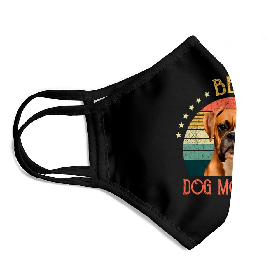 Womens Best Dog Mom Ever Boxer Mothers Day Gift - Quarantine - Face Masks