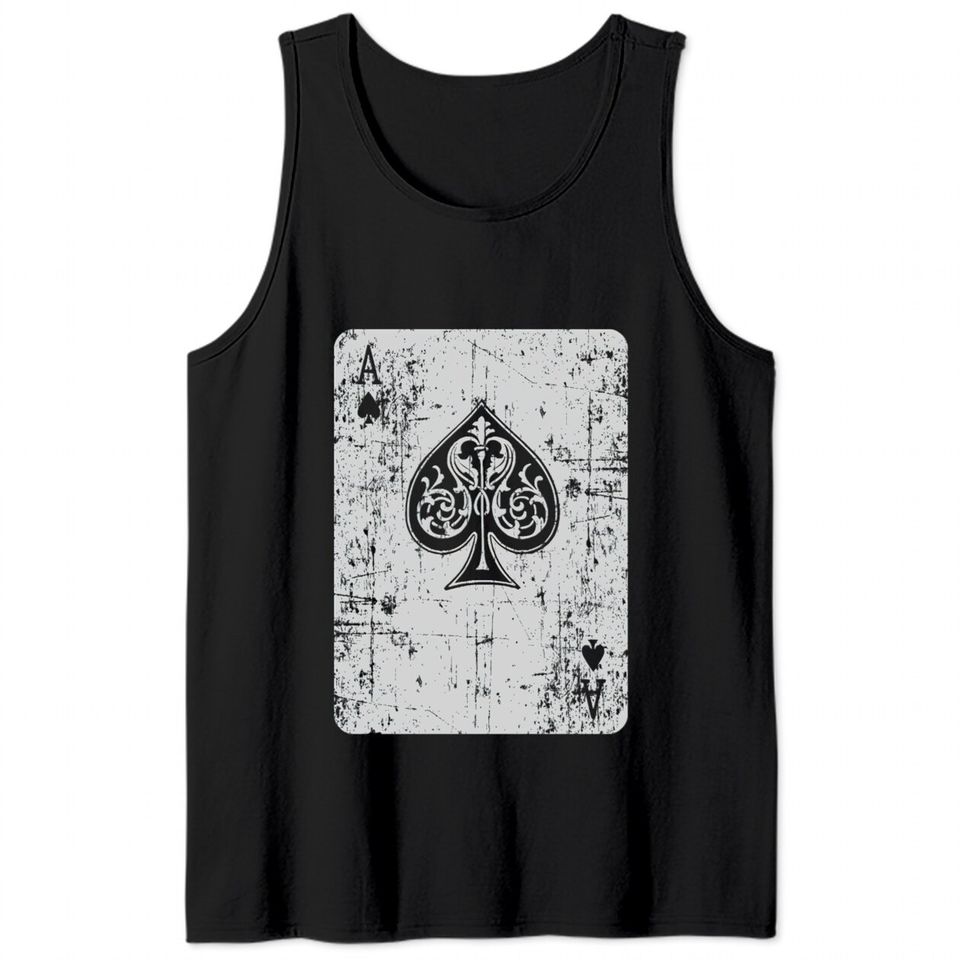 Vintage ace of spades playing card poker Tank Tops
