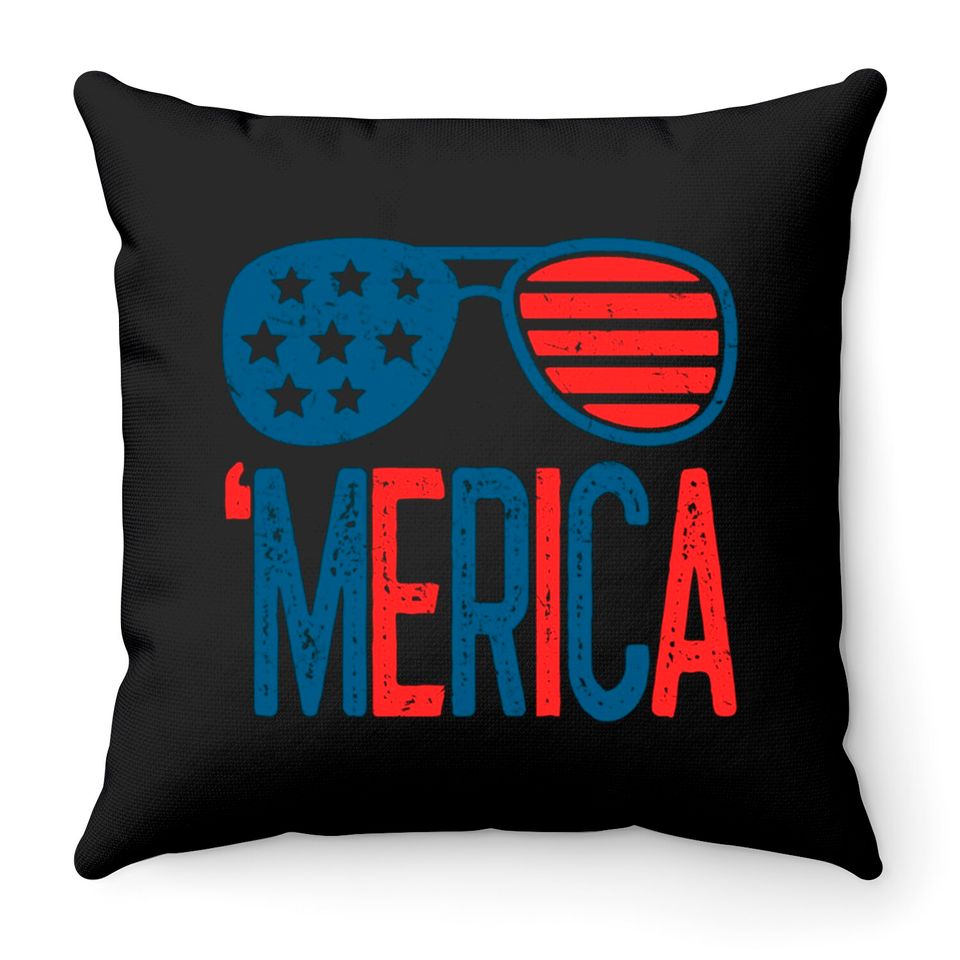 Merica Sunglasses - Merica - Throw Pillows