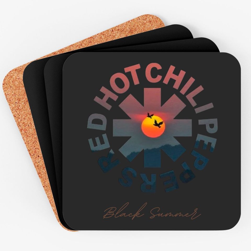 Red Hot Chili Peppers Coaster, Black Summer Coasters, Rock Band Coaster, Chili Peppers