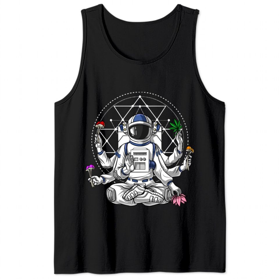 Astronaut Psychedelic Meditation Tank Tops