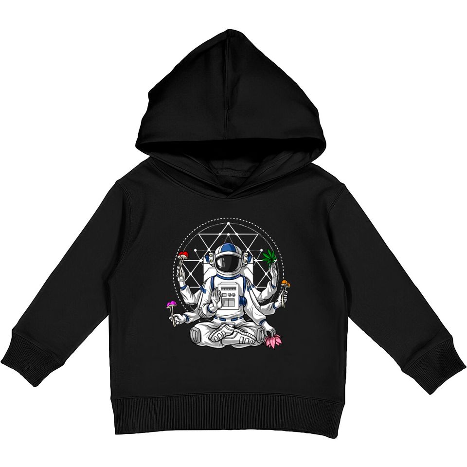 Astronaut Psychedelic Meditation Kids Pullover Hoodies