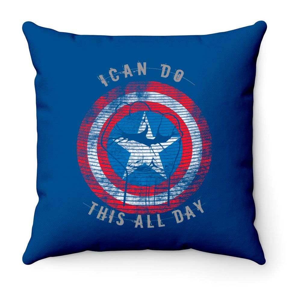 Captain America I can do this all day Throw Pillows