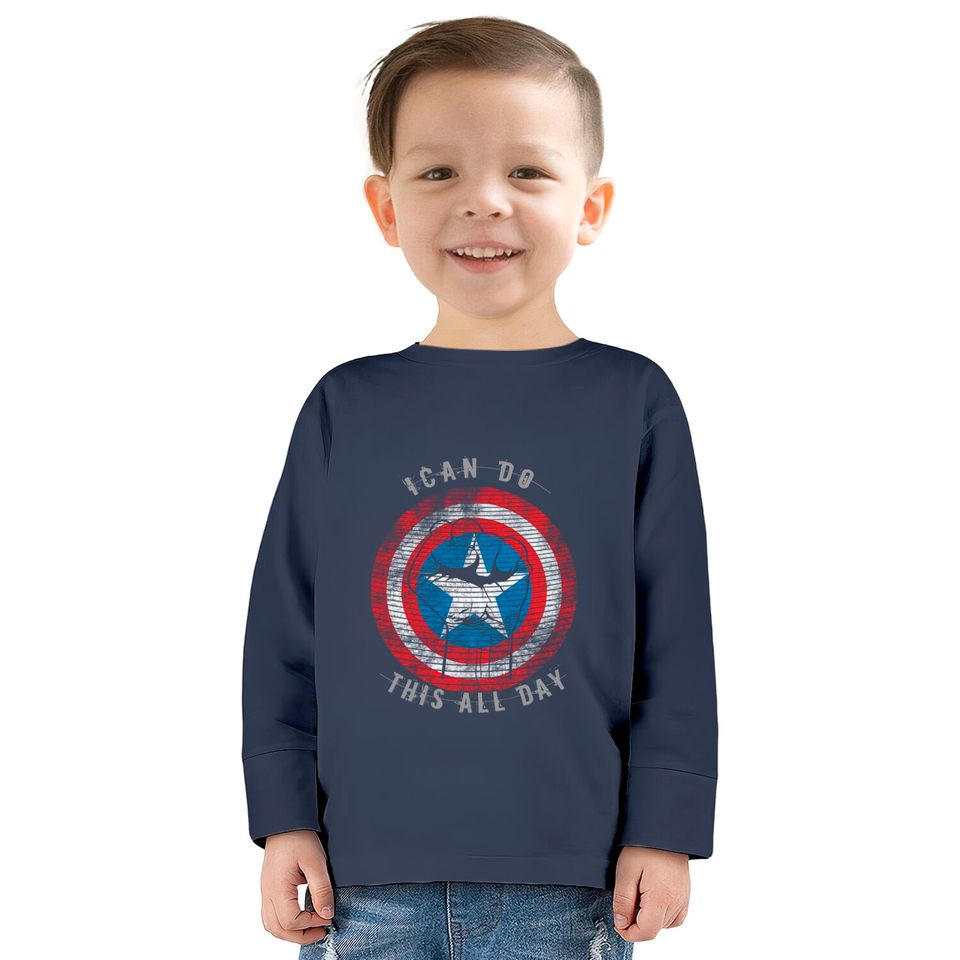Captain America I can do this all day  Kids Long Sleeve T-Shirts