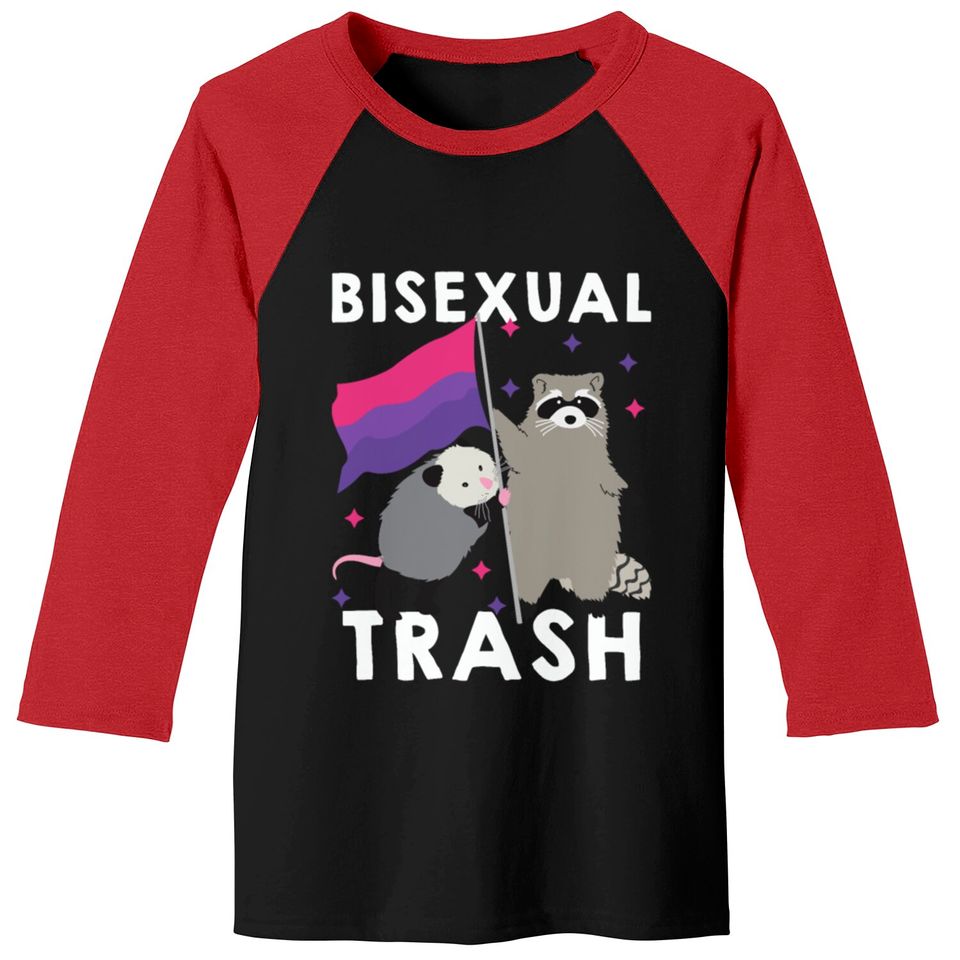 Bisexual Trash Gay Pride Rainbow LGBT Raccoon Baseball Tees