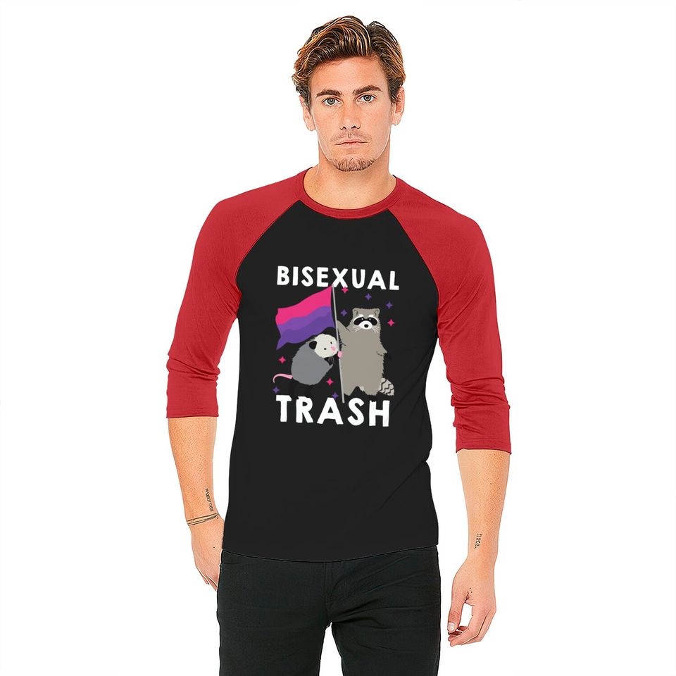 Bisexual Trash Gay Pride Rainbow LGBT Raccoon Baseball Tees