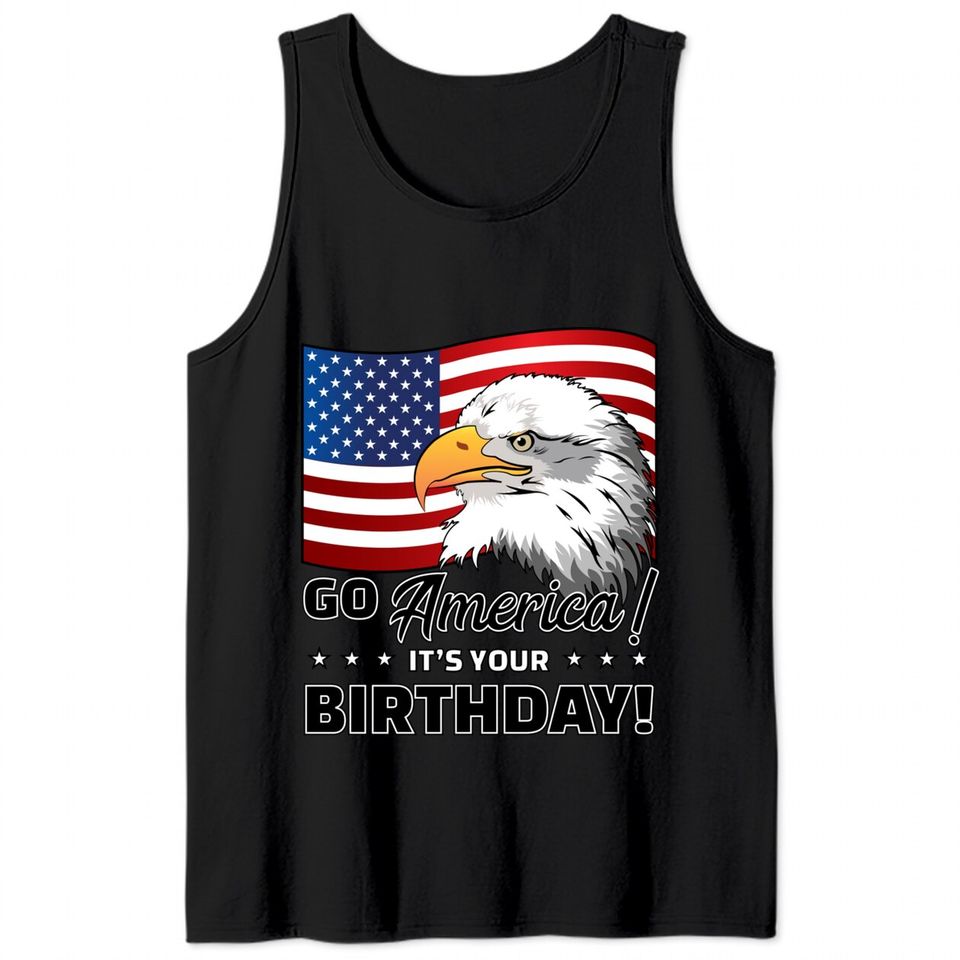 4th of July American Flag Eagle - 4th Of July - Tank Tops