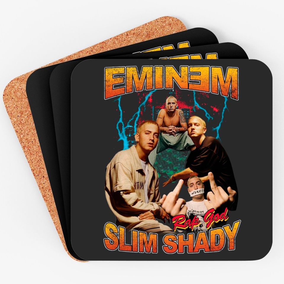 Eminem Retro Vintage Black Coasters