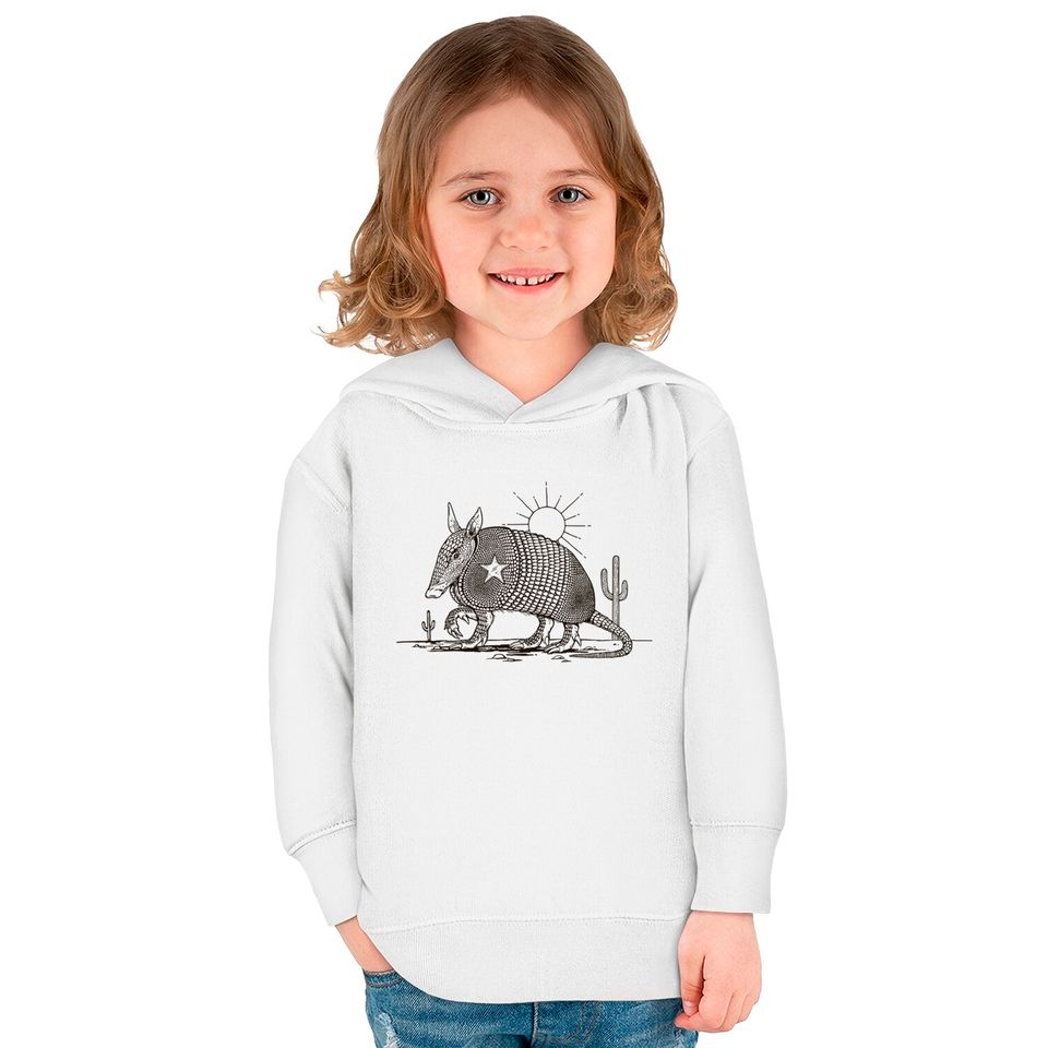 Texas Landscape With Armadillo - Armadillo - Kids Pullover Hoodies
