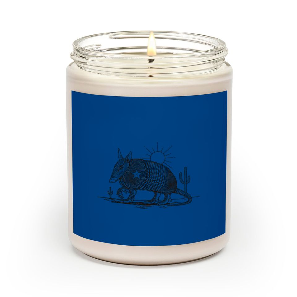 Texas Landscape With Armadillo - Armadillo - Scented Candles