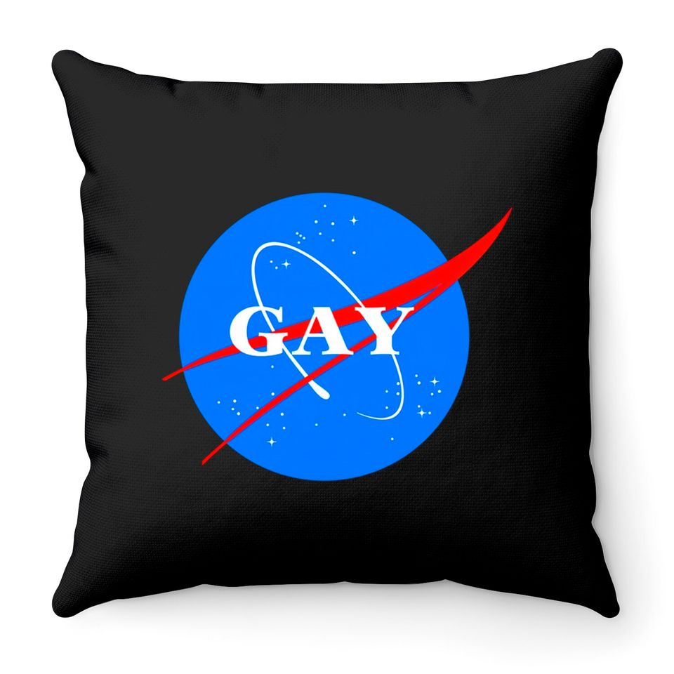 Gay NASA Logo Space Gay Geek Pride - Gay - Throw Pillows