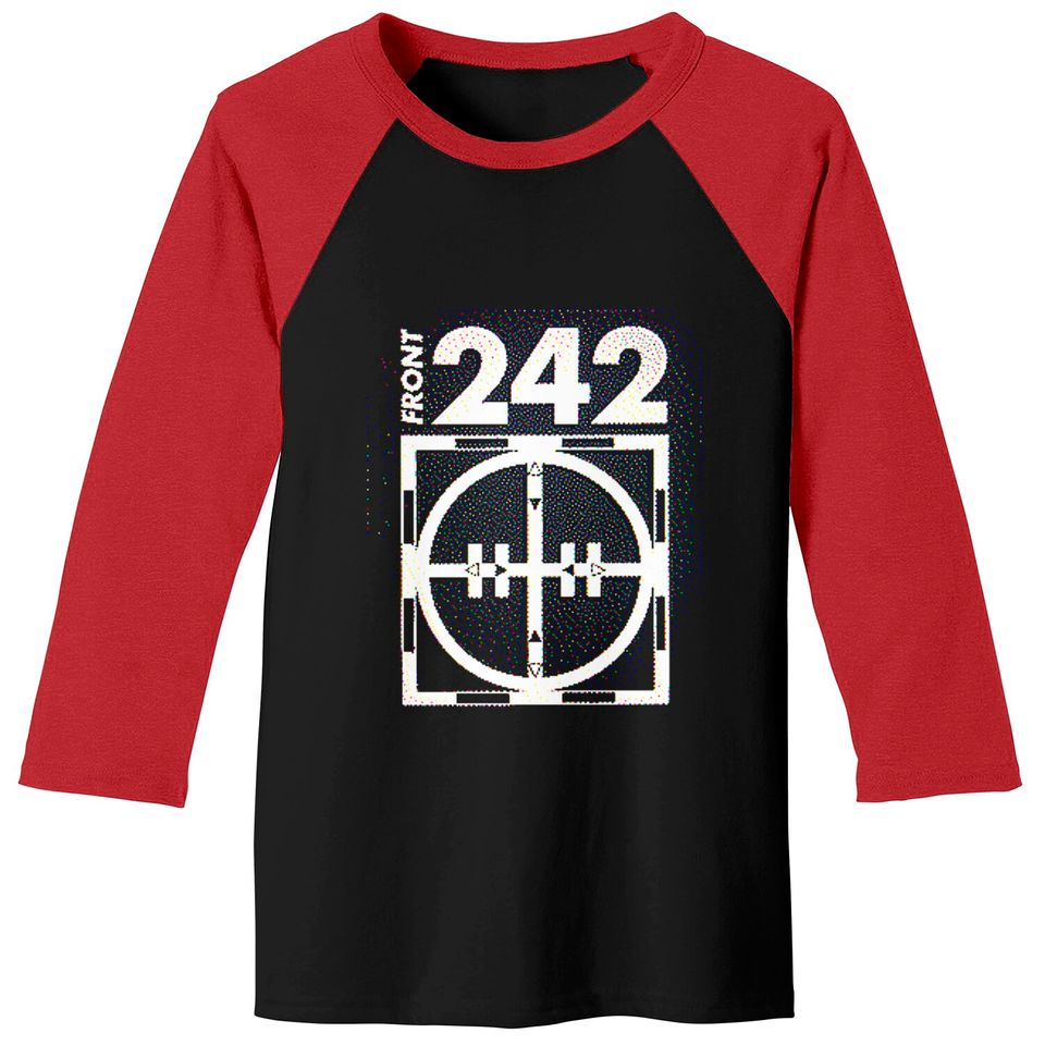 Front 242 †† Glitch 3D Logo Fanart Design - Front 242 - Baseball Tees