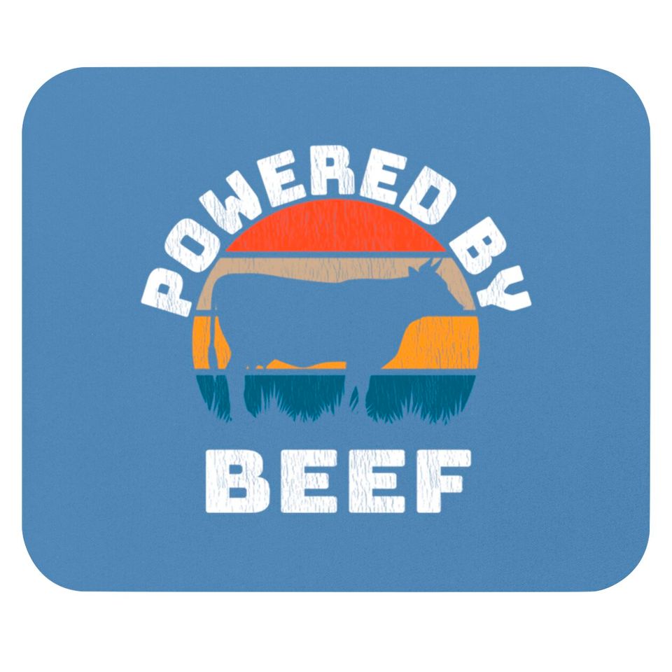 Powered by Beef. Brisket, Ribs Steak doesn't matter we eat all the BBQ Meat - Powered By Beef - Mouse Pads