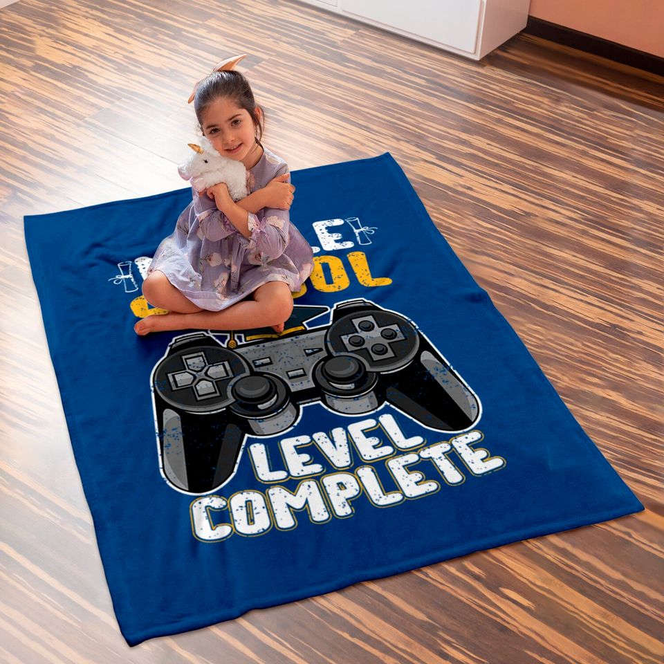 Middle School Level Complete Gamer Graduation - Middle School Level Complete - Baby Blankets