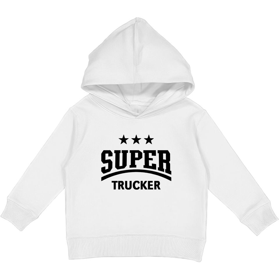 Super Trucker (Truck Driver / Truckman / Black) - Trucker - Kids Pullover Hoodies