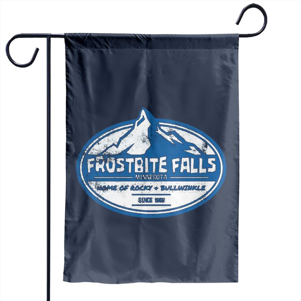 Frostbite Falls, distressed - Rocky And Bullwinkle - Garden Flags