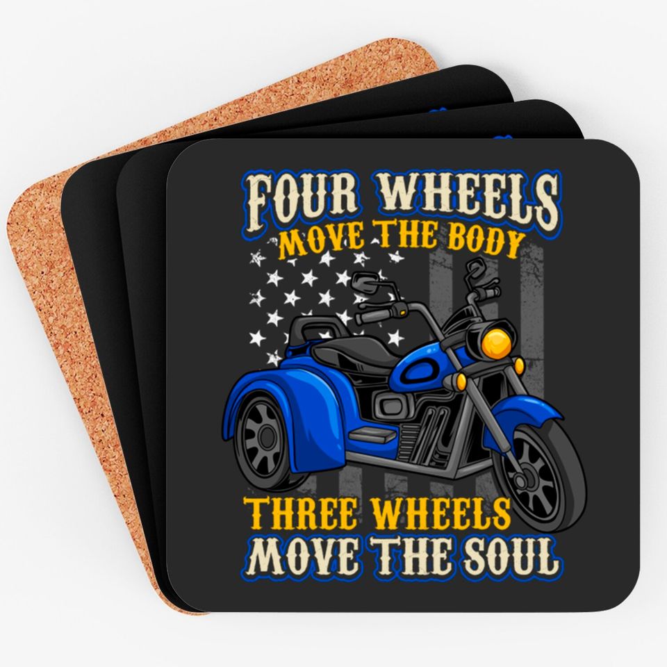 Trike Three Wheels Motorcycle Biker - Trike - Coasters