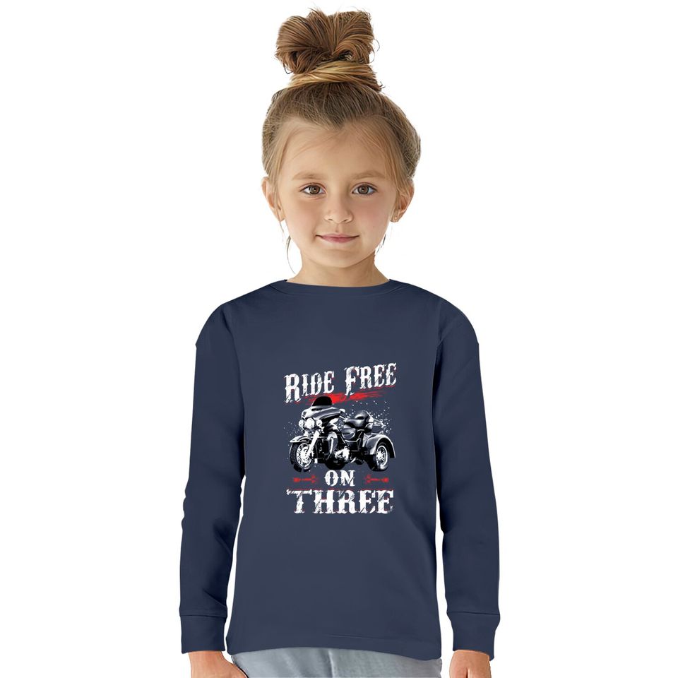 Ride Free On Three Trike Riders - Trike -  Kids Long Sleeve T-Shirts