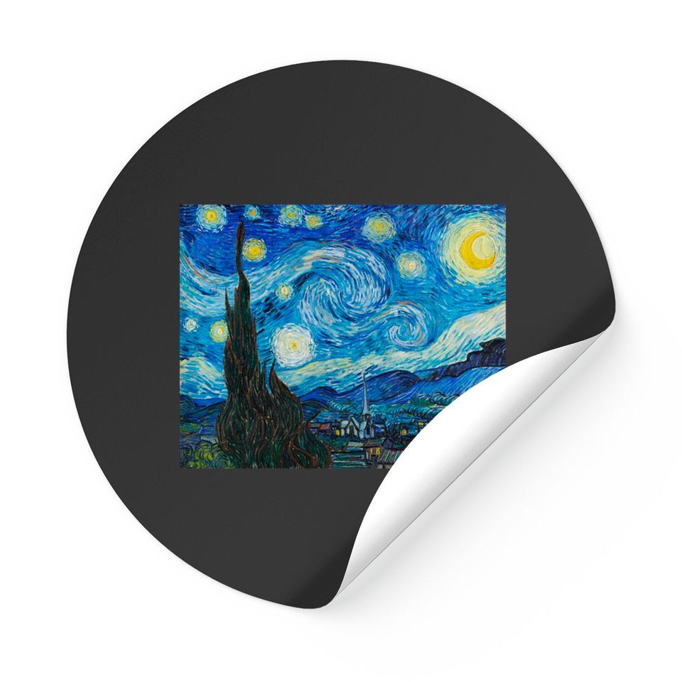 The Starry Night by Vincent Van Gogh - Starry Night - Stickers