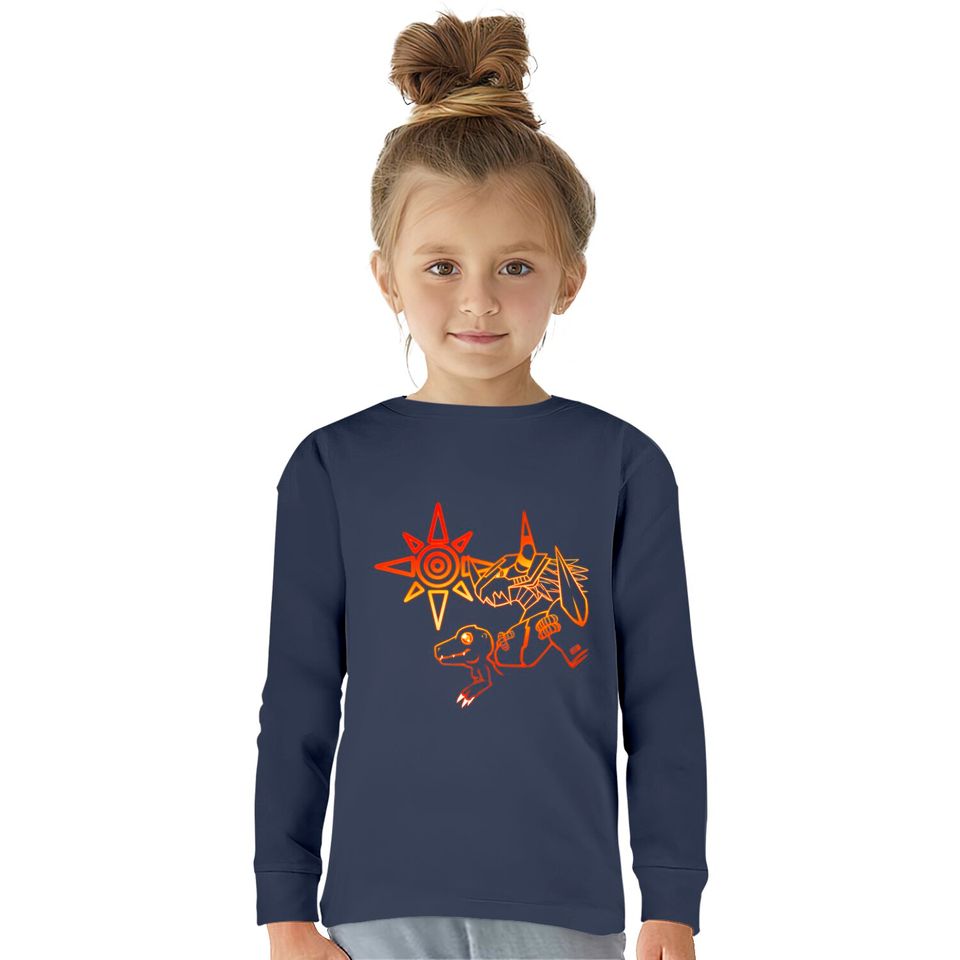 Crest of Courage - Digimon -  Kids Long Sleeve T-Shirts