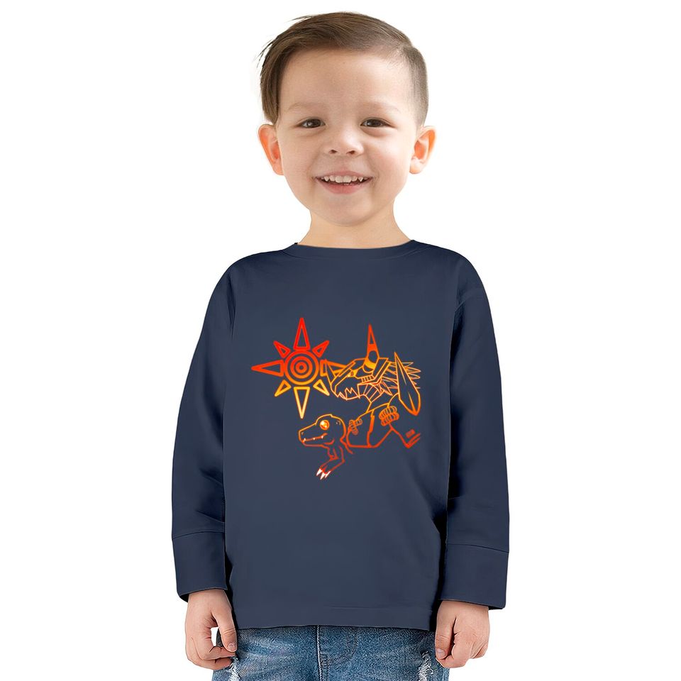 Crest of Courage - Digimon -  Kids Long Sleeve T-Shirts