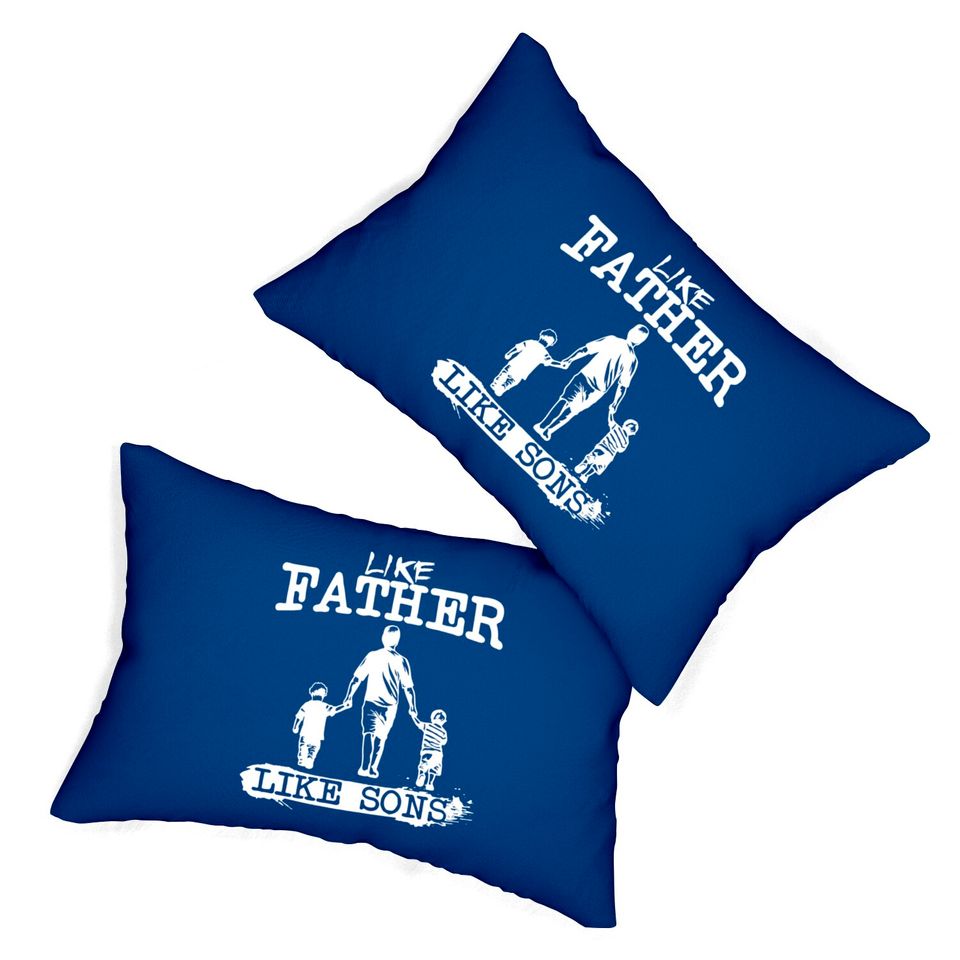 Like Father Like Sons Boy Dad Daddys Boy Gift Father's Day Men's Graphic Lumbar Pillows