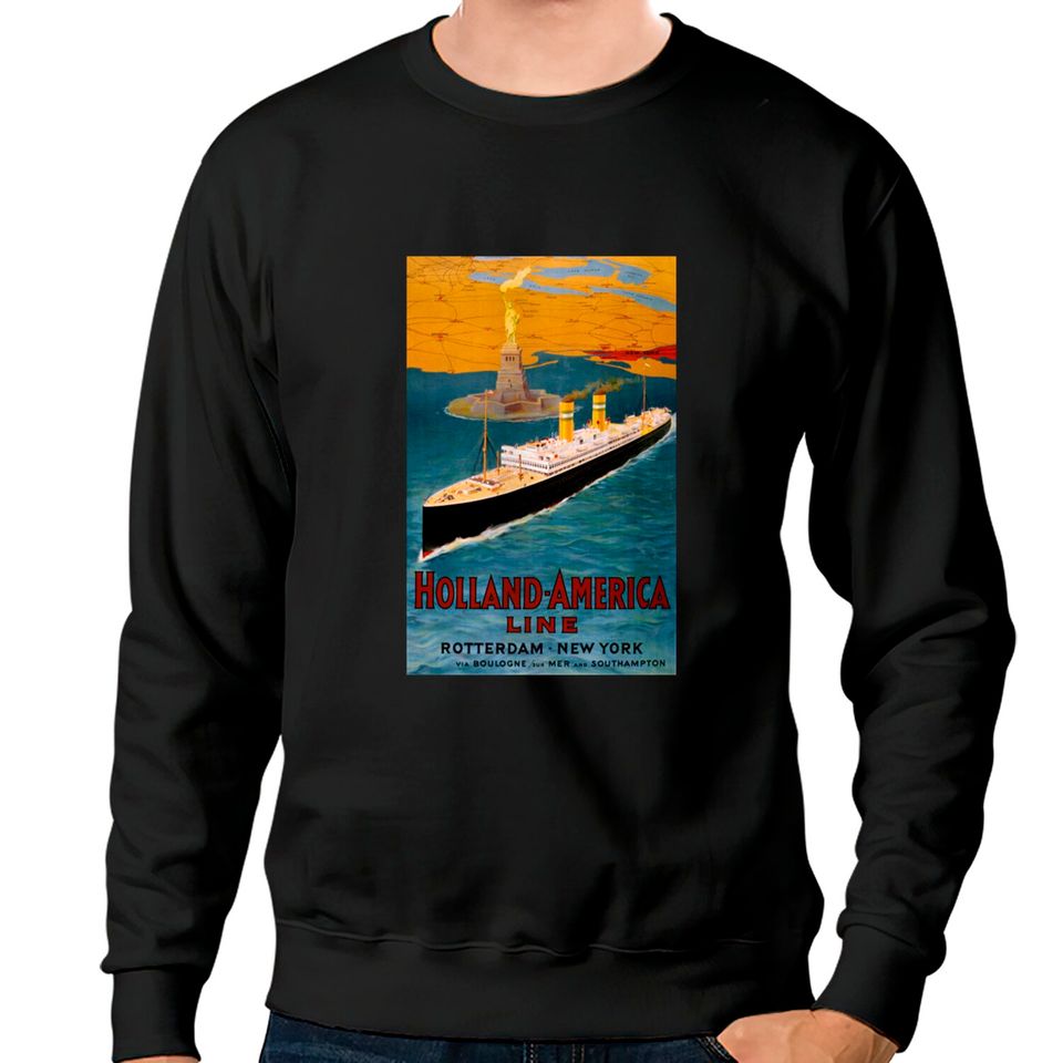 Vintage Travel Poster USA Holland America Line - Holland - Sweatshirts