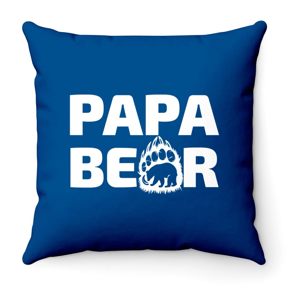 papa bear - Papa Bear Father Day Gift Idea - Throw Pillows
