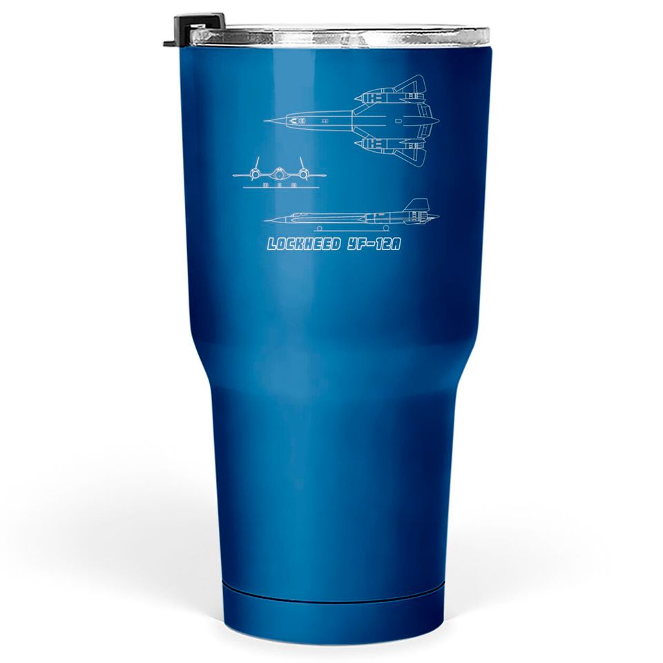 Lockheed YF-12A (Stealth Fighter) (white) - Stealth Fighter - Tumblers 30 oz