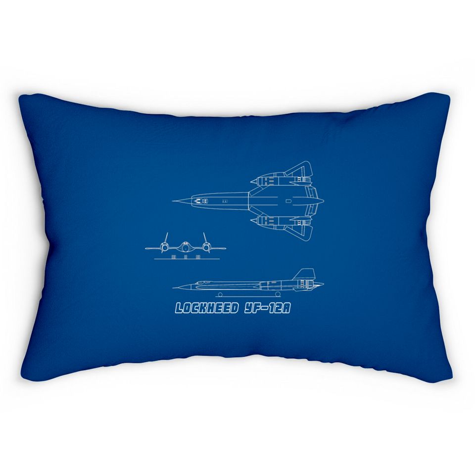 Lockheed YF-12A (Stealth Fighter) (white) - Stealth Fighter - Lumbar Pillows