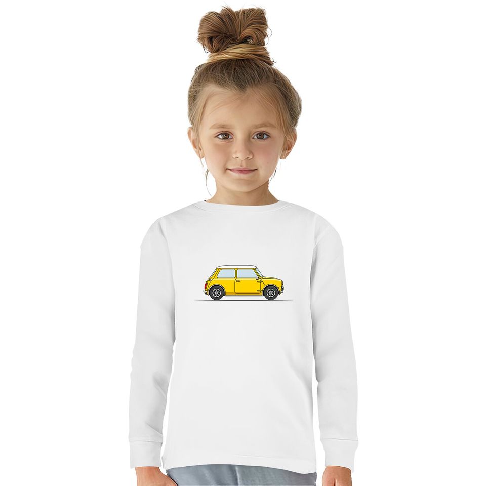 Classic Mini Cooper - Yellow - Mini -  Kids Long Sleeve T-Shirts