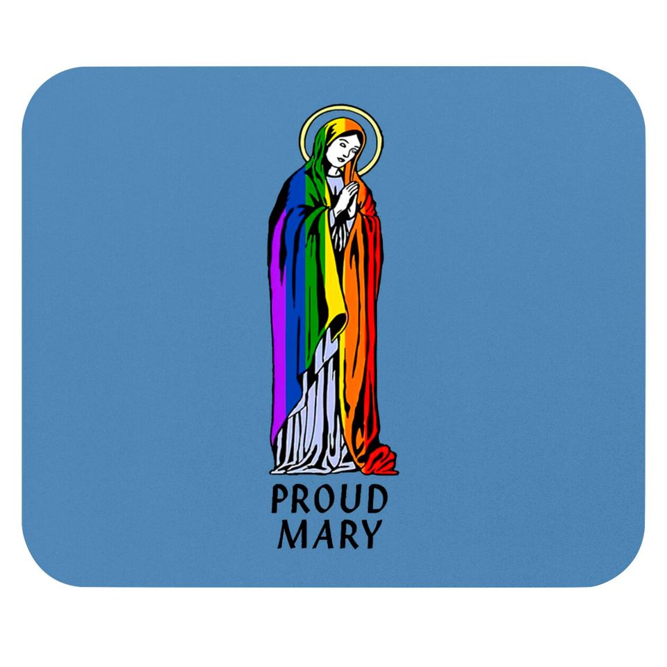 Mother Mary Mouse Pad, Mother Mary Gift, Christian Mouse Pad, Christian Gift, Proud Mary Rainbow Flag Lgbt Gay Pride Support Lgbtq Parade Mouse Pads